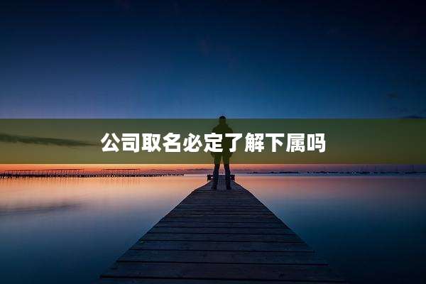 公司取名必定了解下属吗