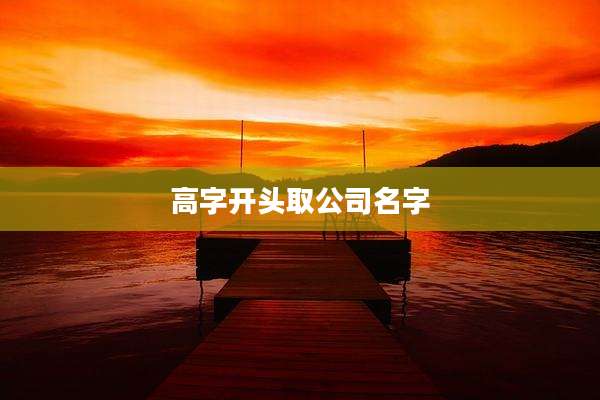 高字开头取公司名字