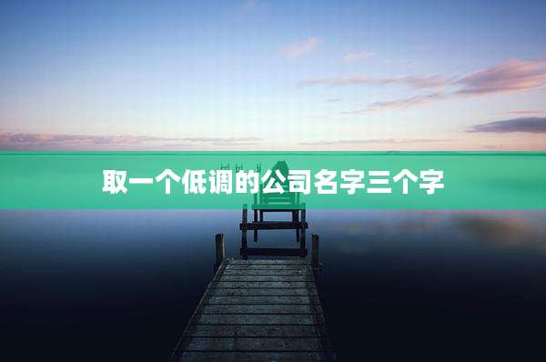 取一个低调的公司名字三个字