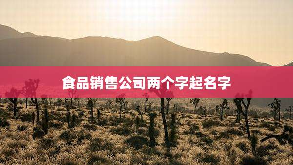 食品销售公司两个字起名字