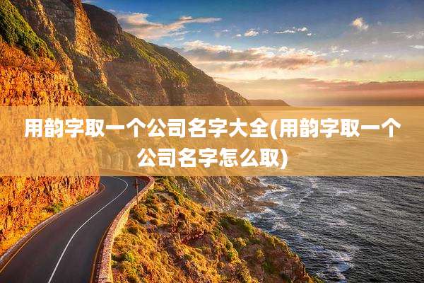 用韵字取一个公司名字大全(用韵字取一个公司名字怎么取)