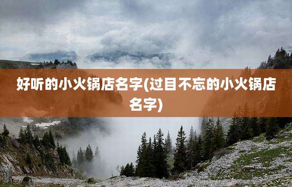 好听的小火锅店名字(过目不忘的小火锅店名字)