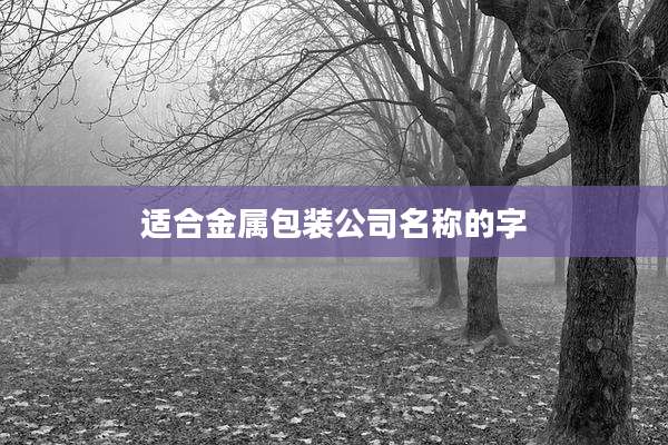 适合金属包装公司名称的字