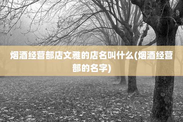 烟酒经营部店文雅的店名叫什么(烟酒经营部的名字)
