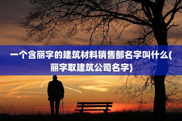 一个含丽字的建筑材料销售部名字叫什么(丽字取建筑公司名字)