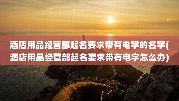 酒店用品经营部起名要求带有电字的名字(酒店用品经营部起名要求带有电字怎么办)
