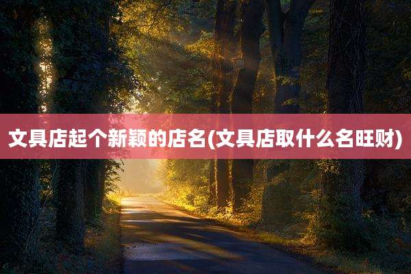 文具店起个新颖的店名(文具店取什么名旺财)