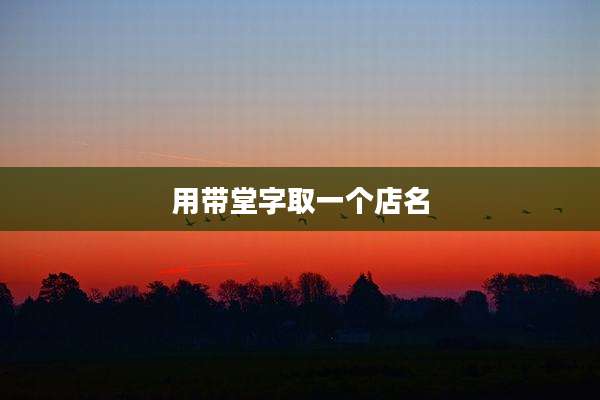 用带堂字取一个店名
