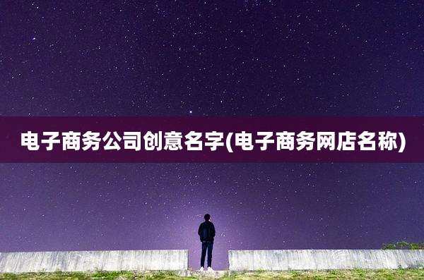 电子商务公司创意名字(电子商务网店名称)