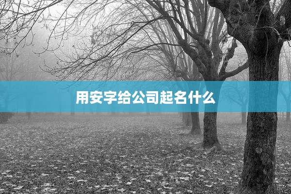 用安字给公司起名什么