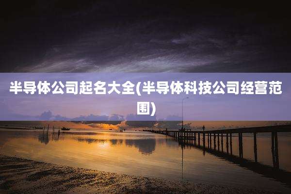半导体公司起名大全(半导体科技公司经营范围)