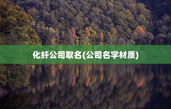 化纤公司取名(公司名字材质)