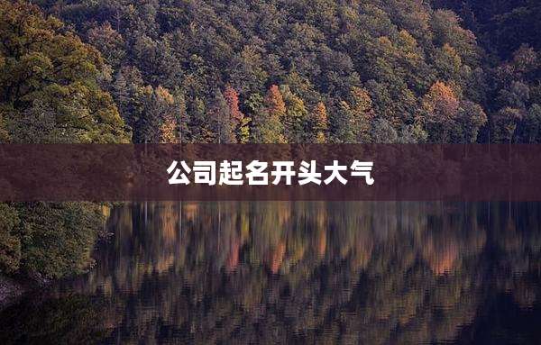 公司起名开头大气