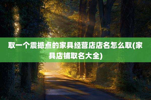 取一个震撼点的家具经营店店名怎么取(家具店铺取名大全)