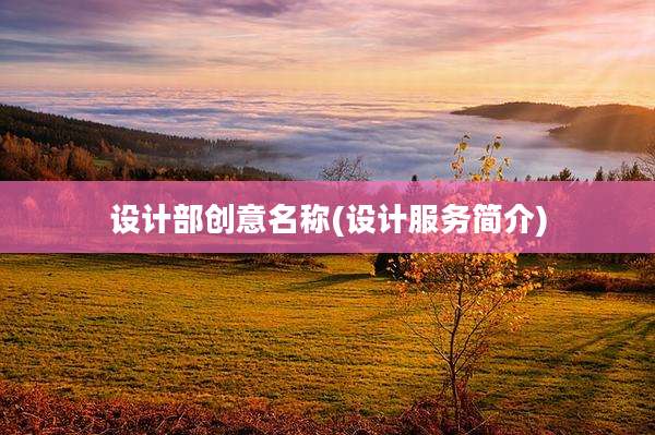 设计部创意名称(设计服务简介)