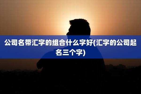 公司名带汇字的组合什么字好(汇字的公司起名三个字)
