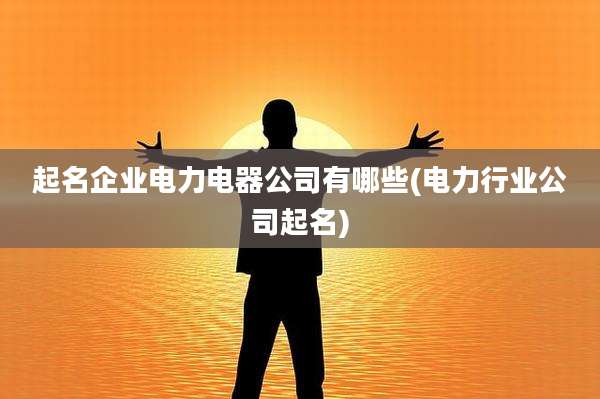 起名企业电力电器公司有哪些(电力行业公司起名)