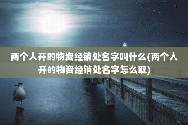 两个人开的物资经销处名字叫什么(两个人开的物资经销处名字怎么取)