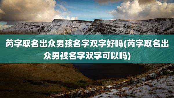 芮字取名出众男孩名字双字好吗(芮字取名出众男孩名字双字可以吗)