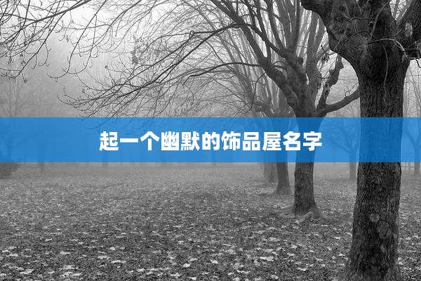 起一个幽默的饰品屋名字