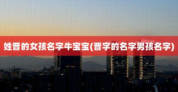 姓晋的女孩名字牛宝宝(晋字的名字男孩名字)