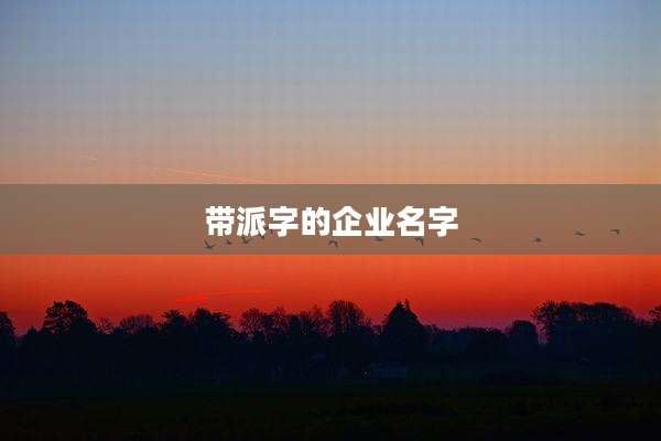 带派字的企业名字
