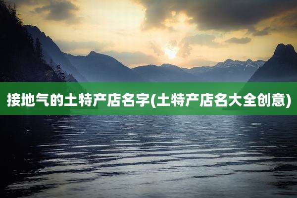 接地气的土特产店名字(土特产店名大全创意)