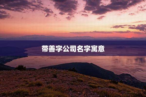 带善字公司名字寓意