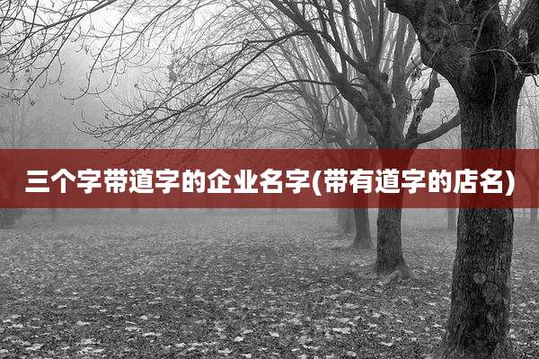 三个字带道字的企业名字(带有道字的店名)