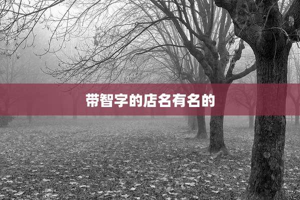 带智字的店名有名的