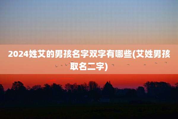 2024姓艾的男孩名字双字有哪些(艾姓男孩取名二字)