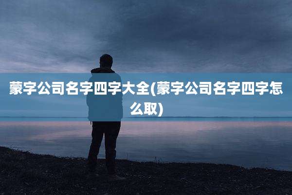 蒙字公司名字四字大全(蒙字公司名字四字怎么取)