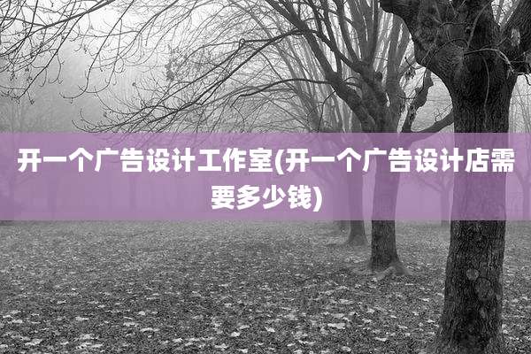开一个广告设计工作室(开一个广告设计店需要多少钱)