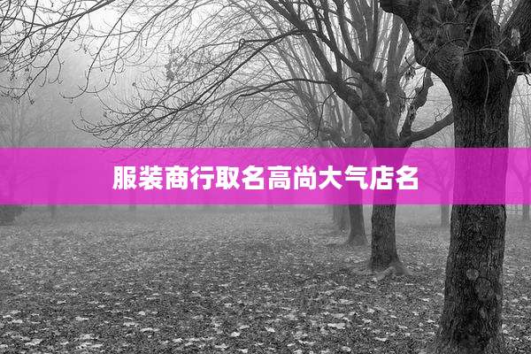 服装商行取名高尚大气店名