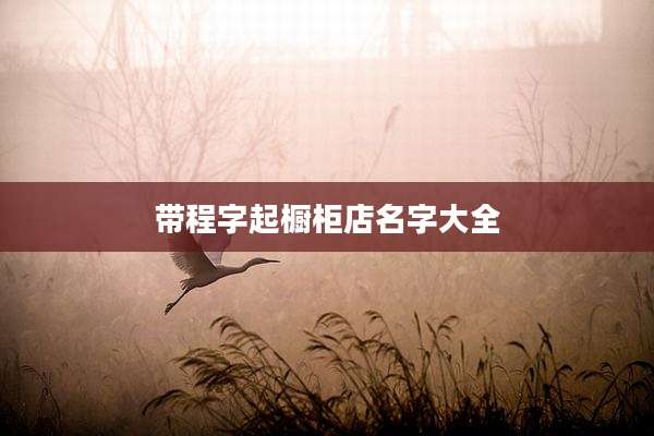 带程字起橱柜店名字大全