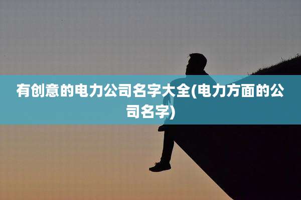 有创意的电力公司名字大全(电力方面的公司名字)