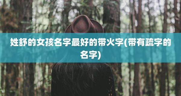姓舒的女孩名字最好的带火字(带有疏字的名字)