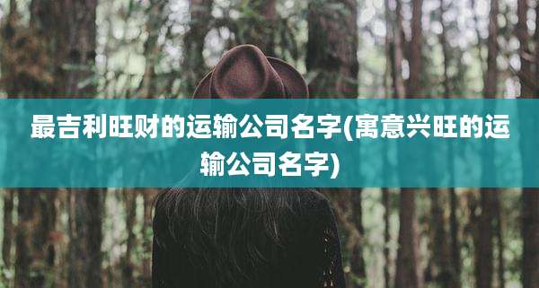 最吉利旺财的运输公司名字(寓意兴旺的运输公司名字)