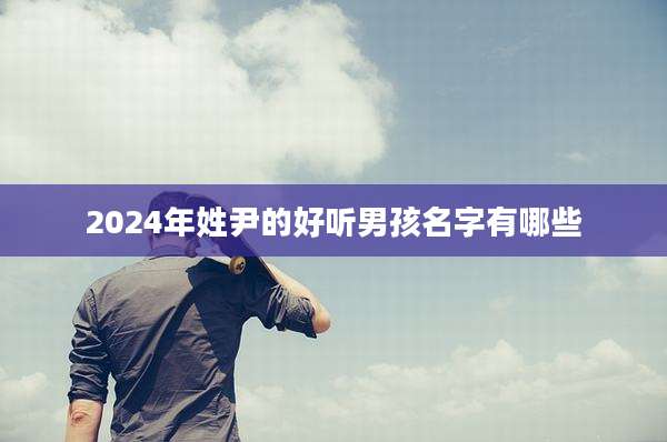 2024年姓尹的好听男孩名字有哪些