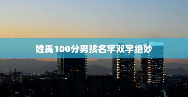 姓禹100分男孩名字双字绝妙
