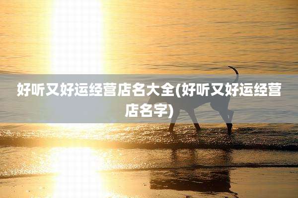 好听又好运经营店名大全(好听又好运经营店名字)