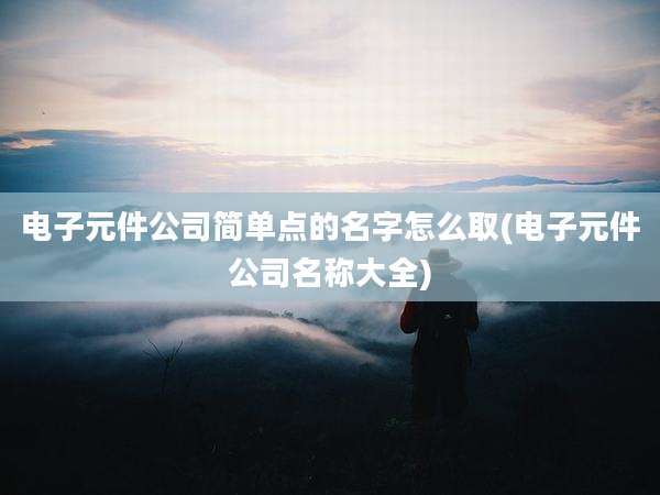 电子元件公司简单点的名字怎么取(电子元件公司名称大全)