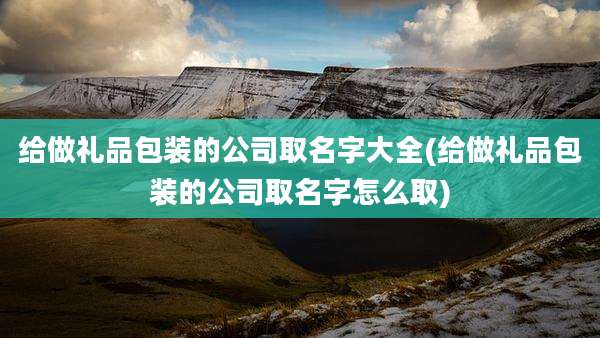 给做礼品包装的公司取名字大全(给做礼品包装的公司取名字怎么取)