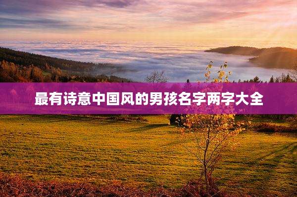 最有诗意中国风的男孩名字两字大全