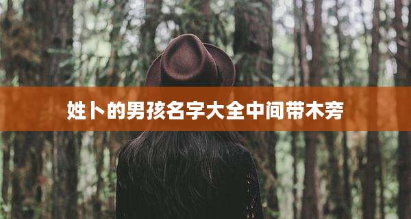 姓卜的男孩名字大全中间带木旁