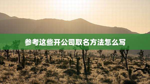 参考这些开公司取名方法怎么写