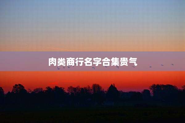 肉类商行名字合集贵气