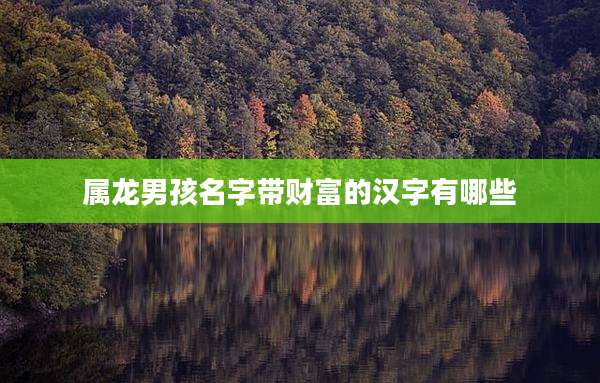 属龙男孩名字带财富的汉字有哪些