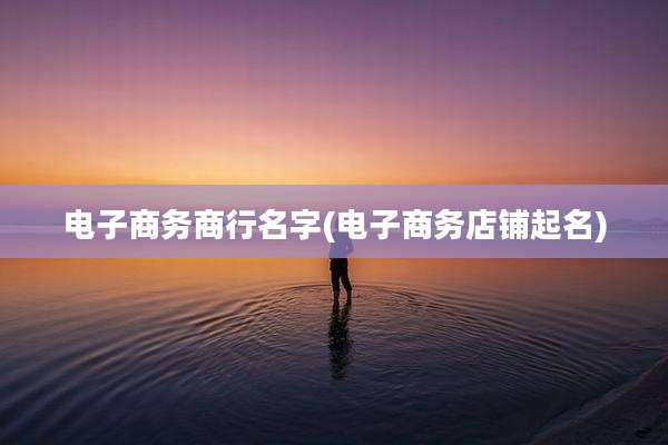 电子商务商行名字(电子商务店铺起名)