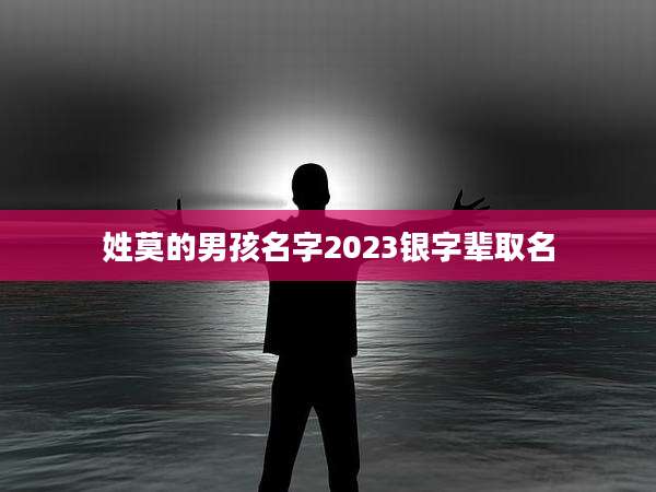 姓莫的男孩名字2023银字辈取名